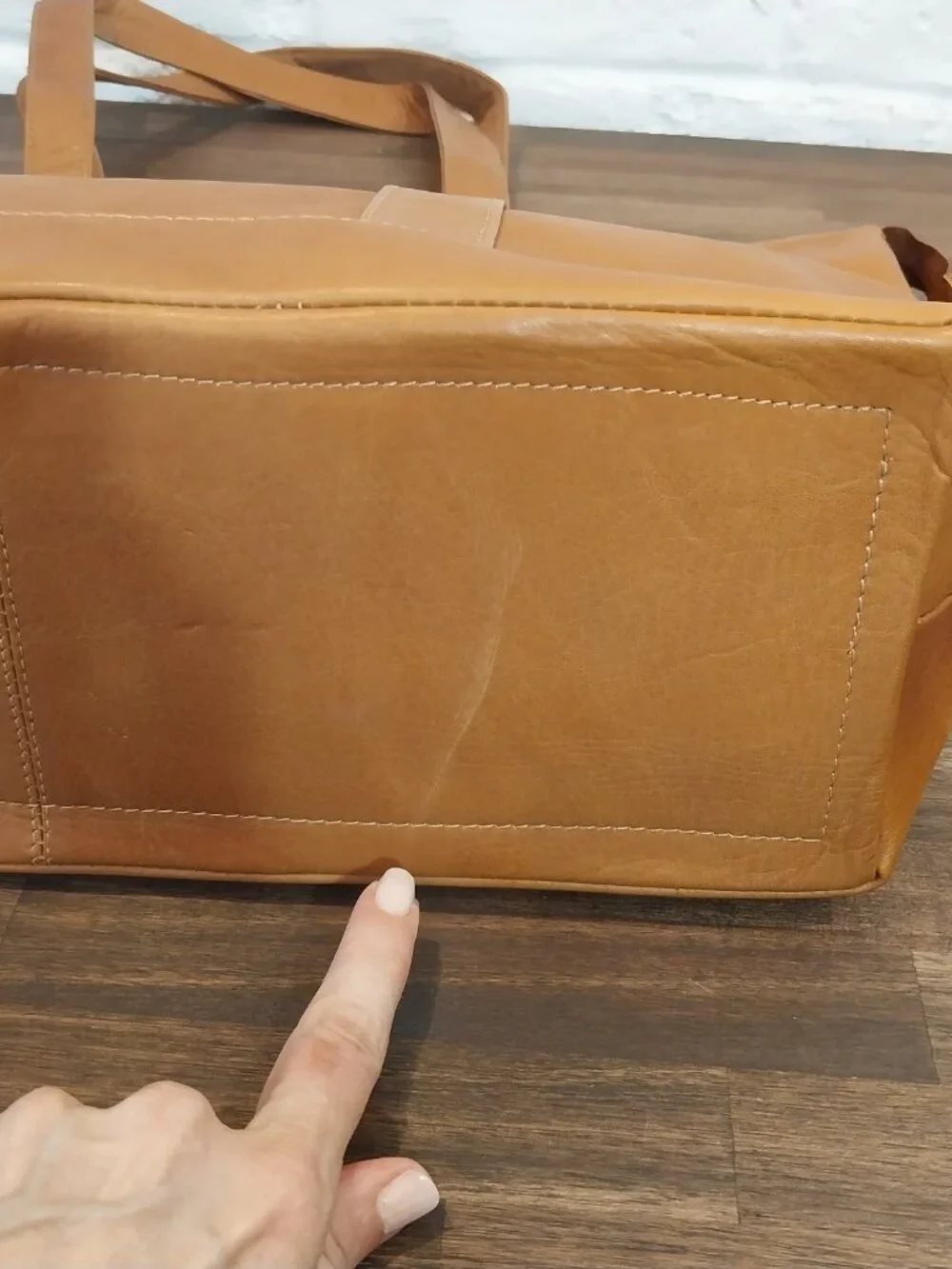 Genuine Leather Tote Bag Large Tan Shoulder Shopper Work Travel Purse Pockets
